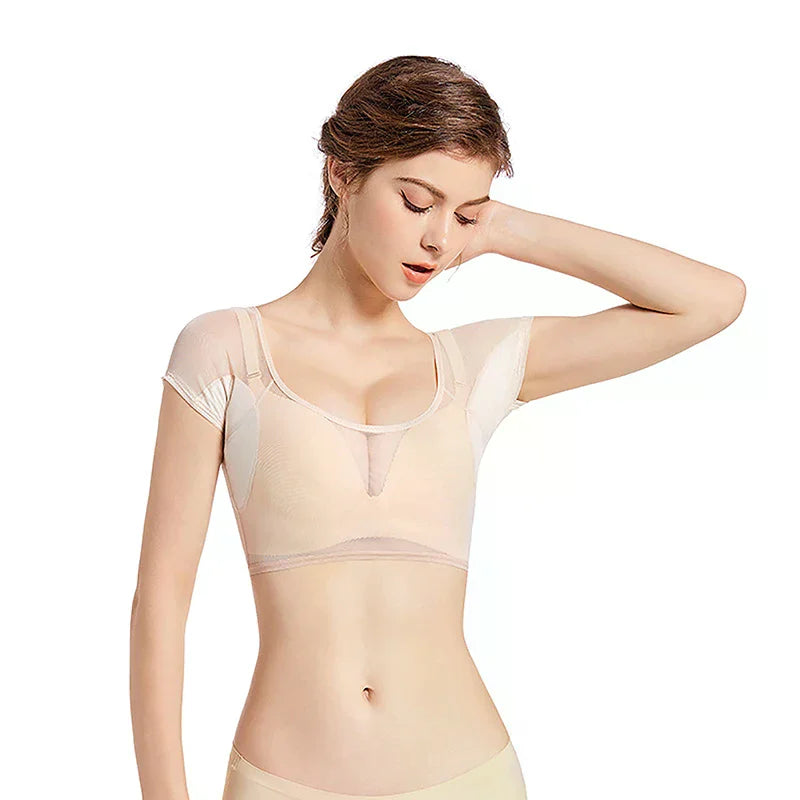 Reusable Underarm Sweat Pad Vest – Ultrathin Washable Underarm Sweat Vest QXL