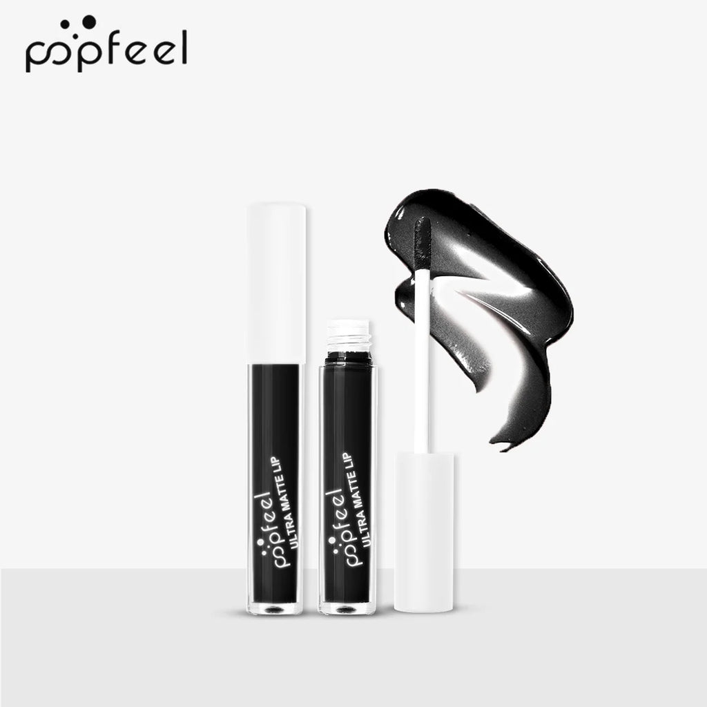 POPFEEL Black Lipstick & Lip Gloss Kit | Matte Long-Lasting Lip Makeup Kit QXL