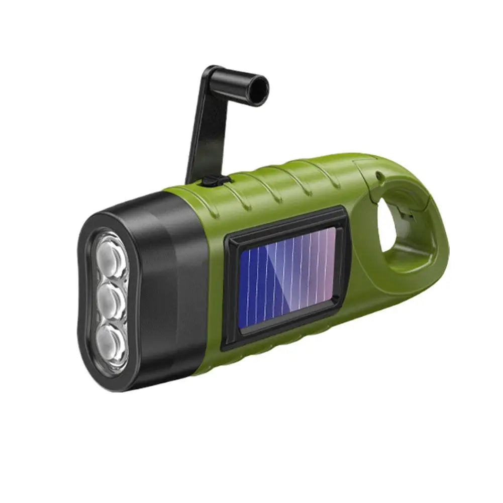 Solar Hand Crank LED Flashlight | 800 Lumen Camping Lantern Camping Flashlight Lantern QXL C