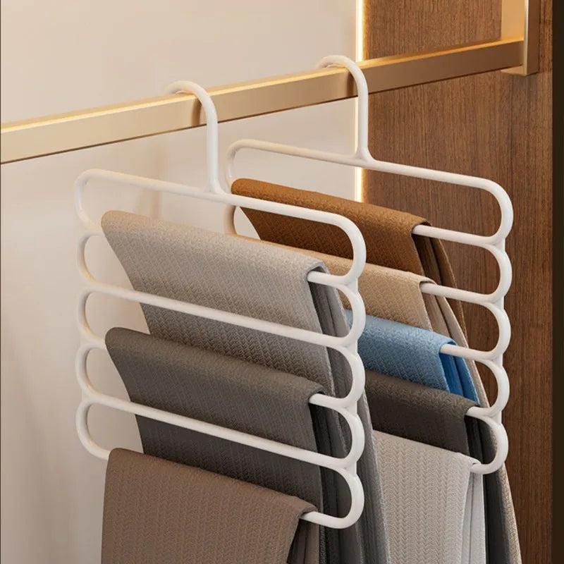 S-Type Multi-Layer Pants Rack | Space-Saving Closet Hanger Pants Hanger Rack QXL