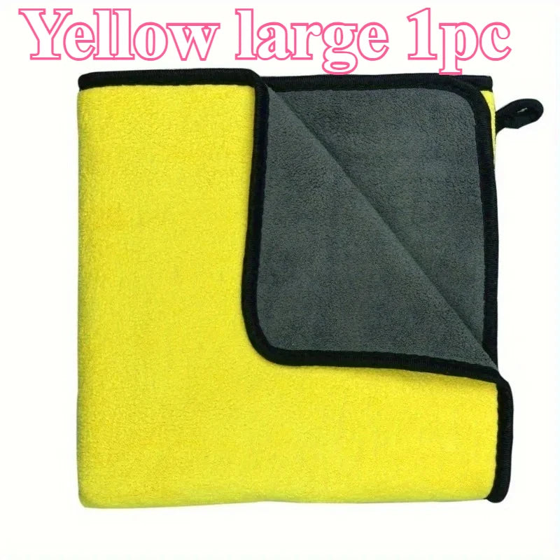 Super Soft Coral Velvet Dog Towel | Thick Absorbent Pet Towel Pet Drying Towel QXL Yellow large1pc