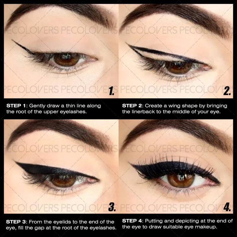 PECOLOVERS Waterproof Eyeliner Pen | Green & Black Long-Lasting Eyeliner Pen QXL