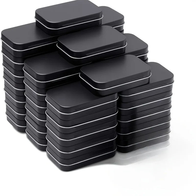 12-Pack Metal Rectangular Hinged Tin Boxes | Home Organizer Tin Storage Box QXL