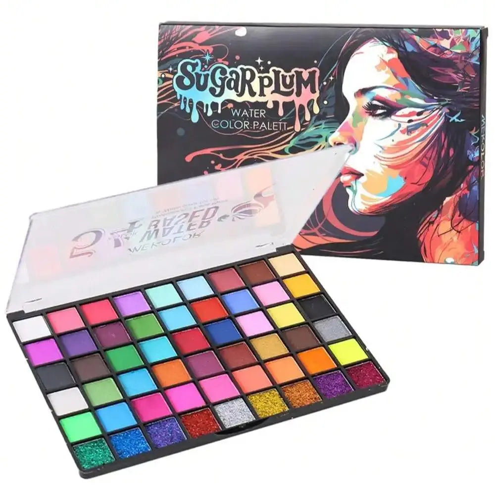 54-Color Water-Activated Face & Body Paint Palette | 58g Face & Body Paint QXL Default Title