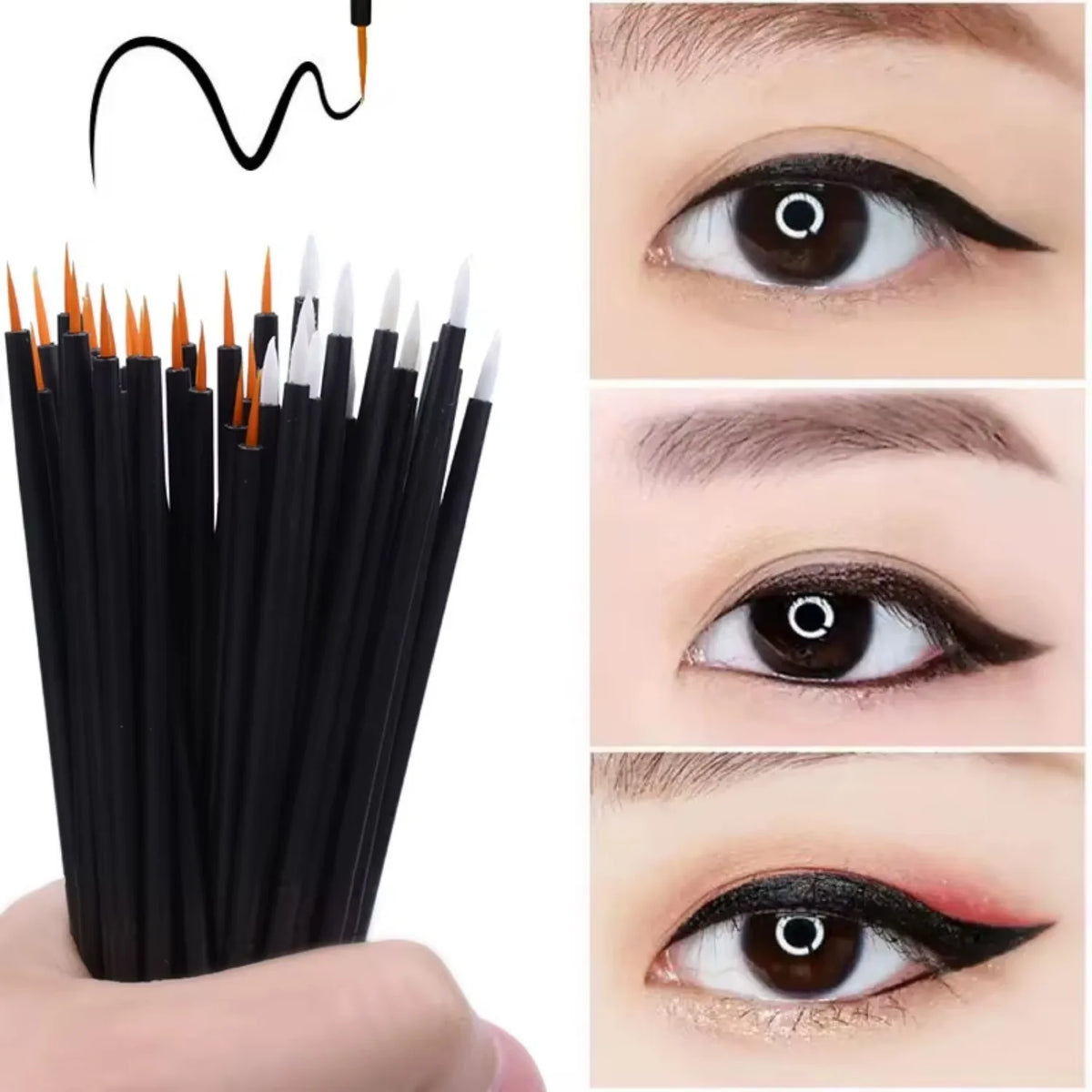 50-Pack Gel Liner & Nail Art Brushes | Eyeliner Painting Pens Nail Art Brush Set QXL