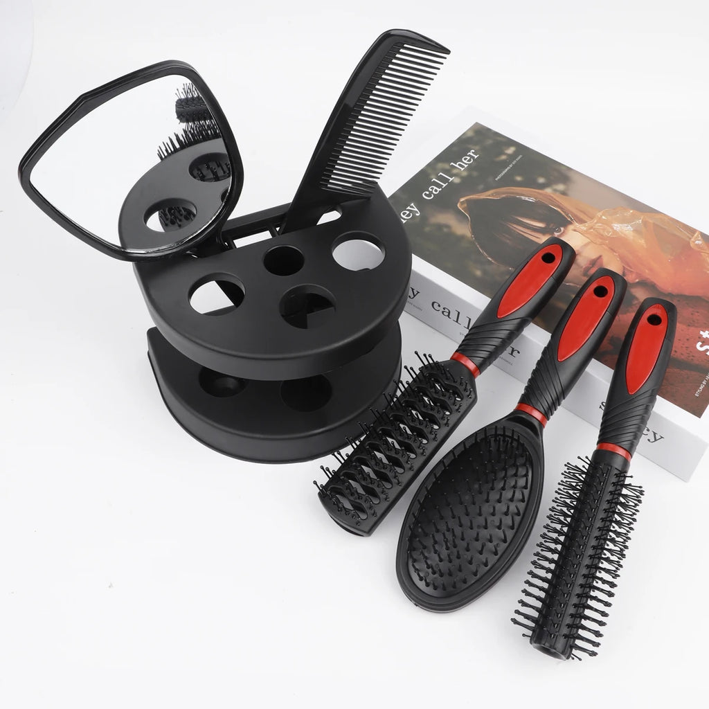 RANCAI 4/5-Piece Mirror Comb Set | Air Cushion & Curly Hair Hair Comb Set QXL