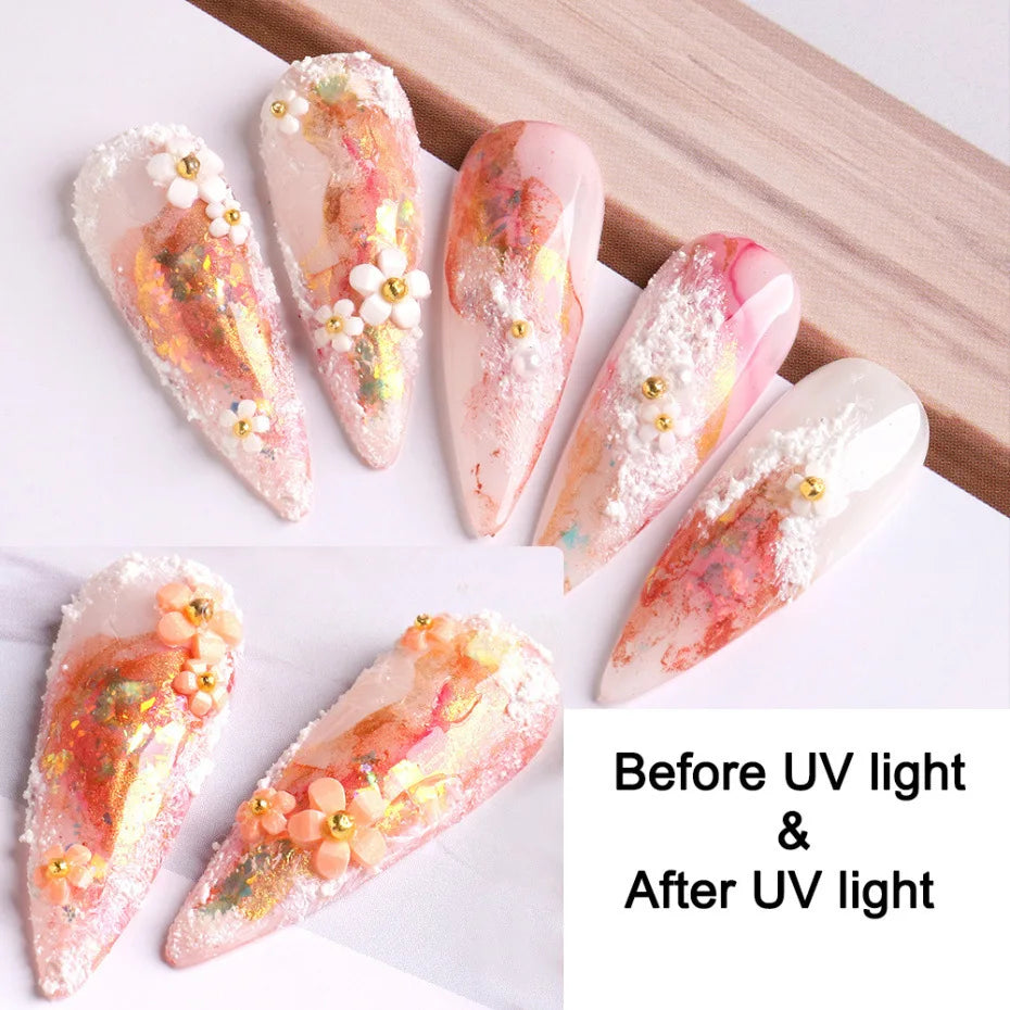 Color-Changing Flower Nail Sequins | Gradient Glitter 6 Colors Nail Art Sequins QXL