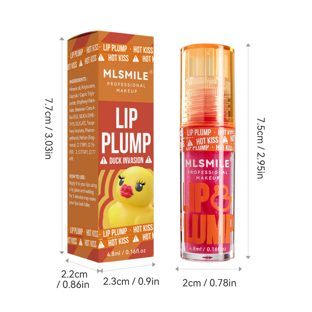 MLSMILE Duck Lip Plumping Oil Gloss | Mirror Shine 6 Shades Plumping Lip Oil Gloss QXL