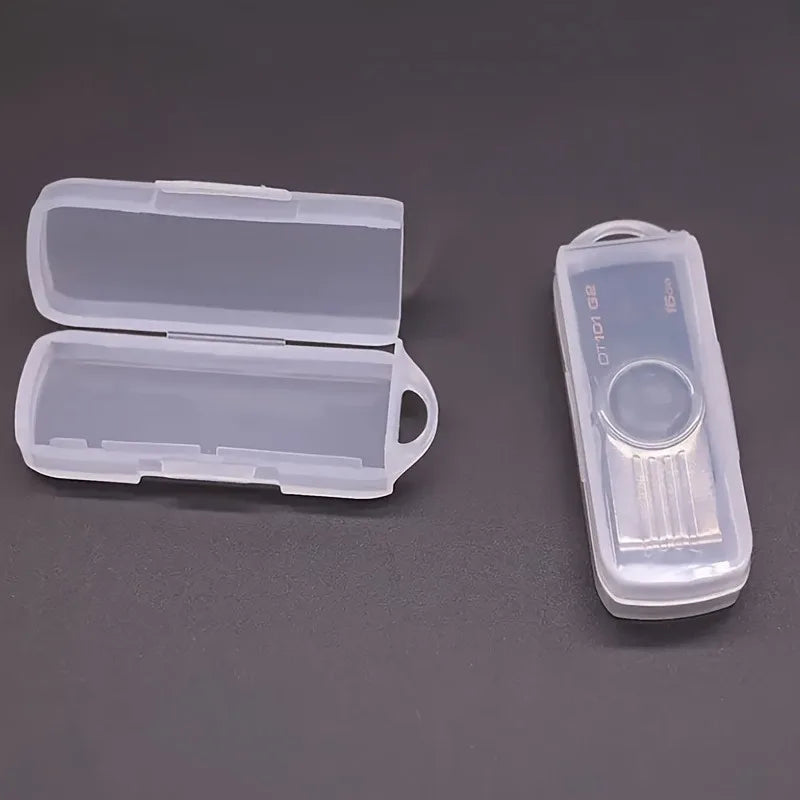 Mini Transparent USB Flash Drive Storage Box with Lid USB Drive Storage Box QXL