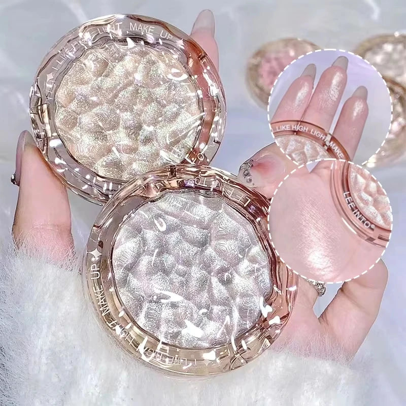 Shimmer Highlighter Powder | Pearl Glow Face Highlight Palette Shimmer Highlighter Palette QXL