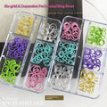 Dopamine Color Nail Jump Rings | 6-Grid Box, 100 Pcs Charms Nail Art Charms QXL one size