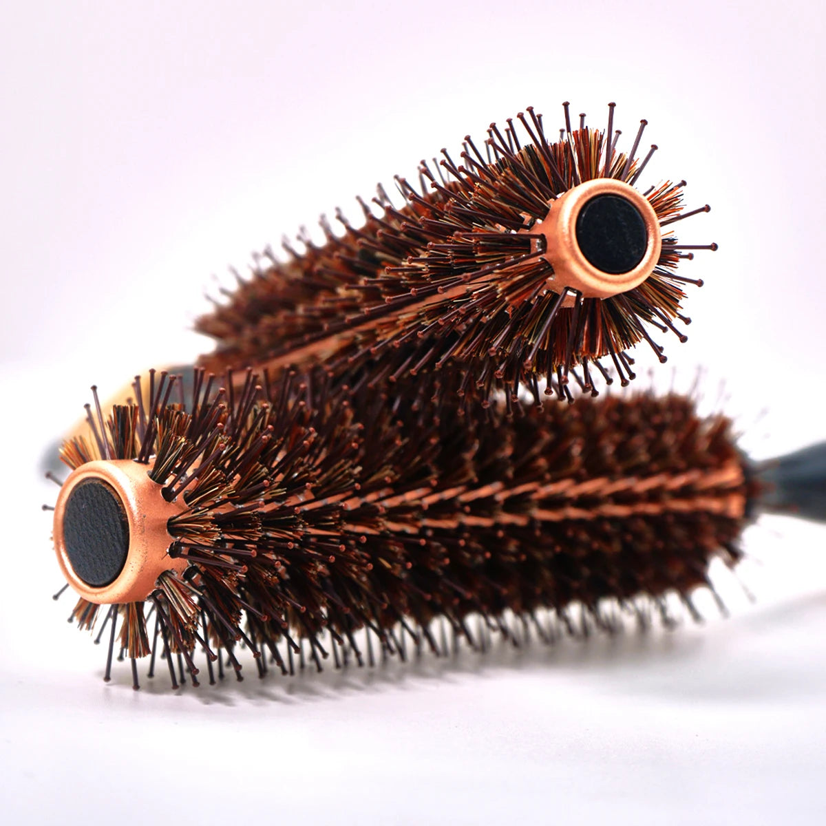 Wood Handle Boar Bristle Round Brush | Anti-Static Styler Boar Bristle Hair Brush QXL