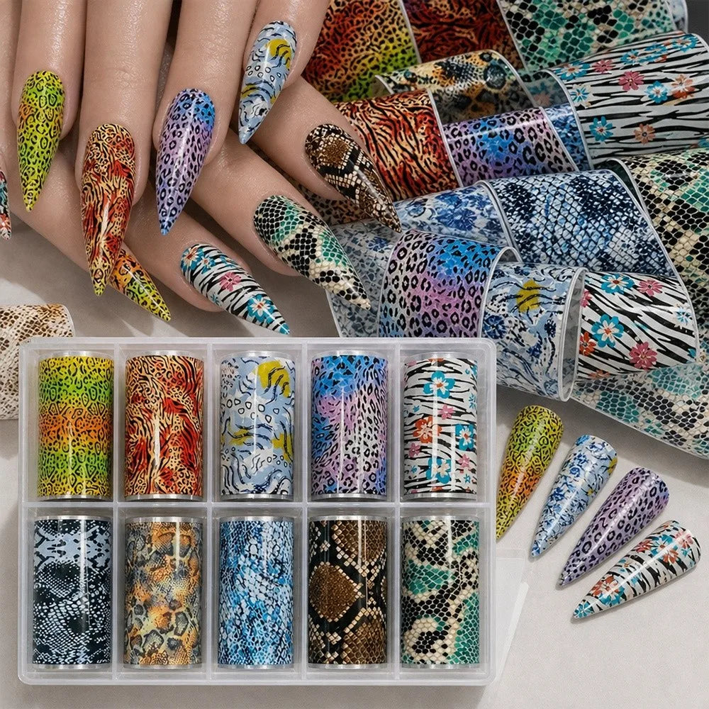 Nail Foil Stickers – Flower, Leopard & Sequin Decals Nail Foil Stickers QXL