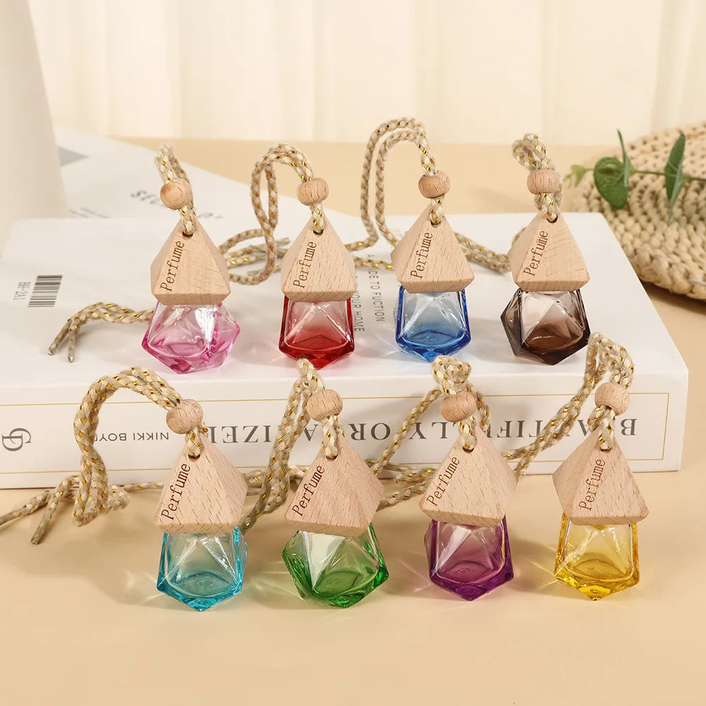 Mini Glass Perfume Vial Pendant | Car Aroma Diffuser 8–12ml Perfume Vial Pendant QXL