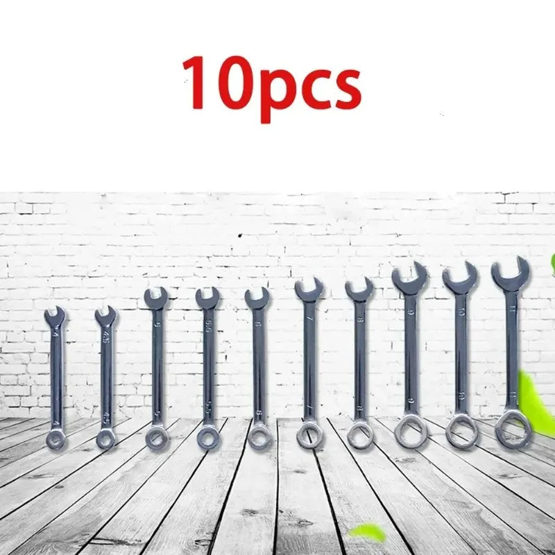 10-Piece Metric Mini Wrench Set 4–11mm | Carbon Steel Spanners Mini Wrench Set QXL