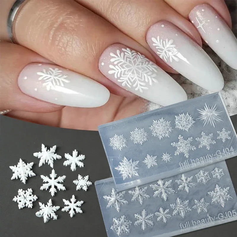 3D Snowflake Silicone Nail Art Mold | Christmas DIY Stamping Nail Art Mold QXL