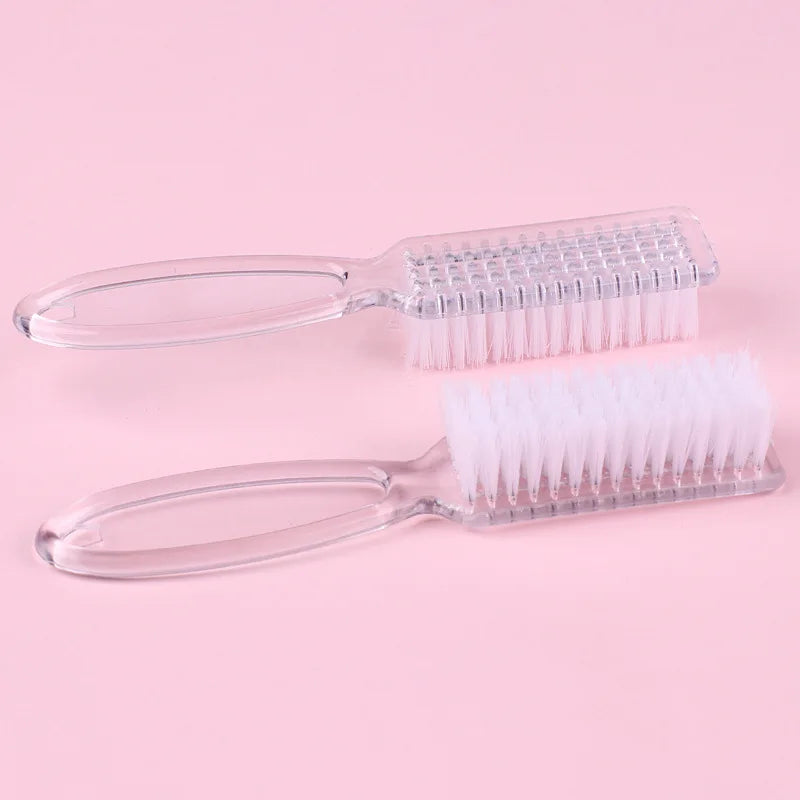 FUMOSIK 2-Pack Nail Art Dust Remover Brushes | Plastic Handle Nail Art Brush QXL Transparent 2Pcs