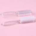 FUMOSIK 2-Pack Nail Art Dust Remover Brushes | Plastic Handle Nail Art Brush QXL Transparent 2Pcs