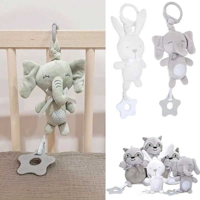 Baby Stroller Hanging Rattle Plush Toy | Bunny Teether Pendant Baby Hanging Rattle Toy QXL