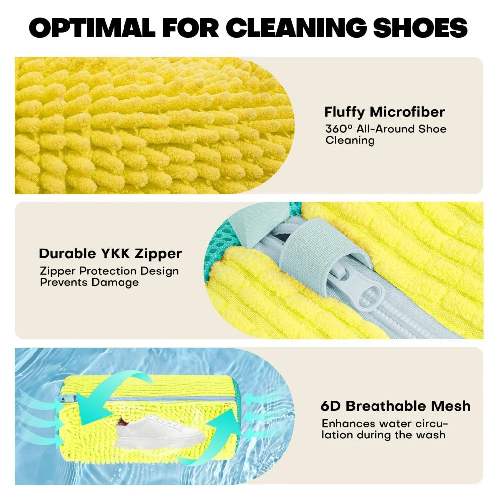 Reusable Shoe Washing Bag | Chenille Microfiber Laundry Bag Shoe Laundry Bag QXL