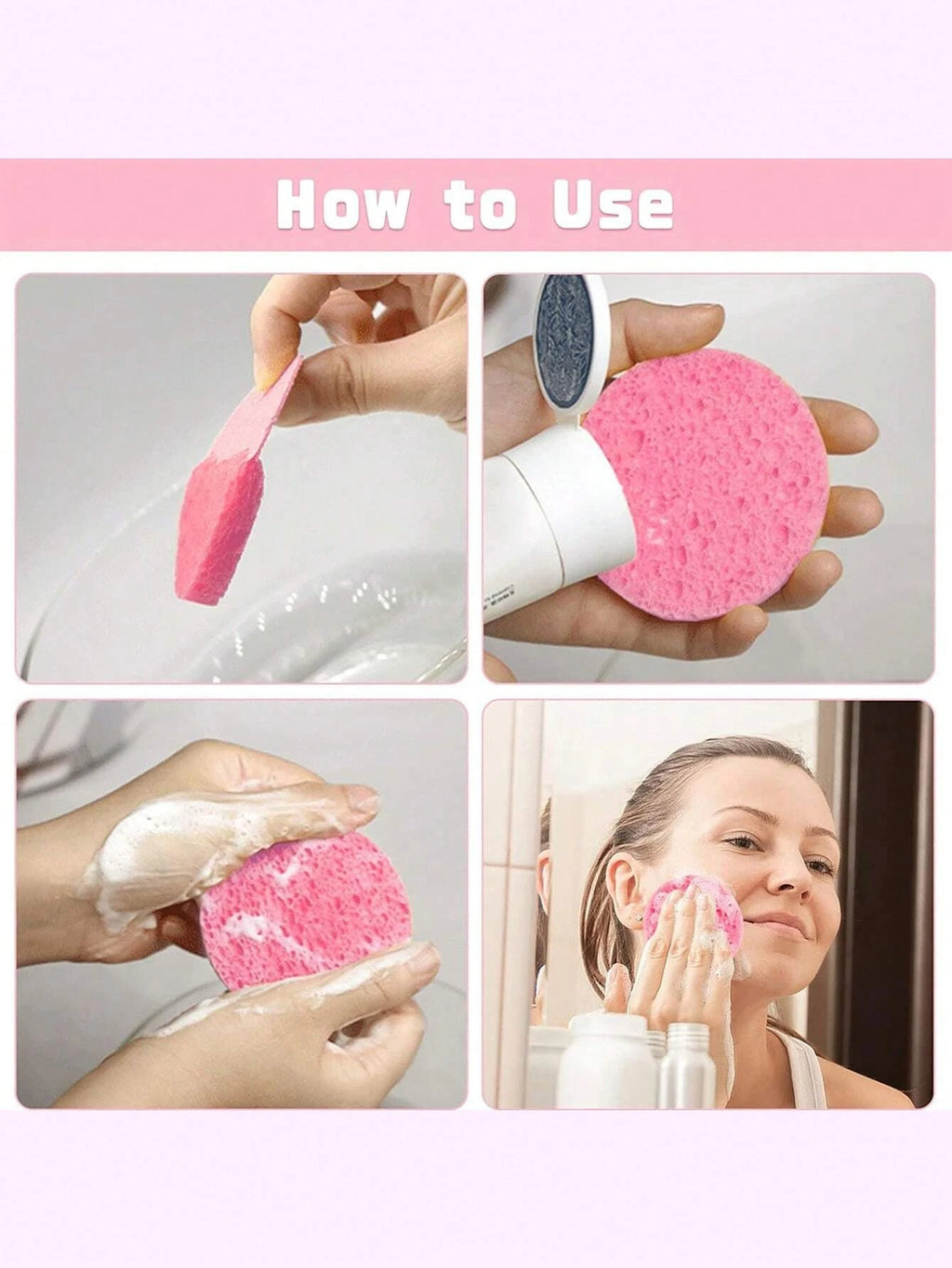 Reusable Compressed Wood Pulp Face Wash Pads – 10/20 Pack Facial Cleansing Pads QXL
