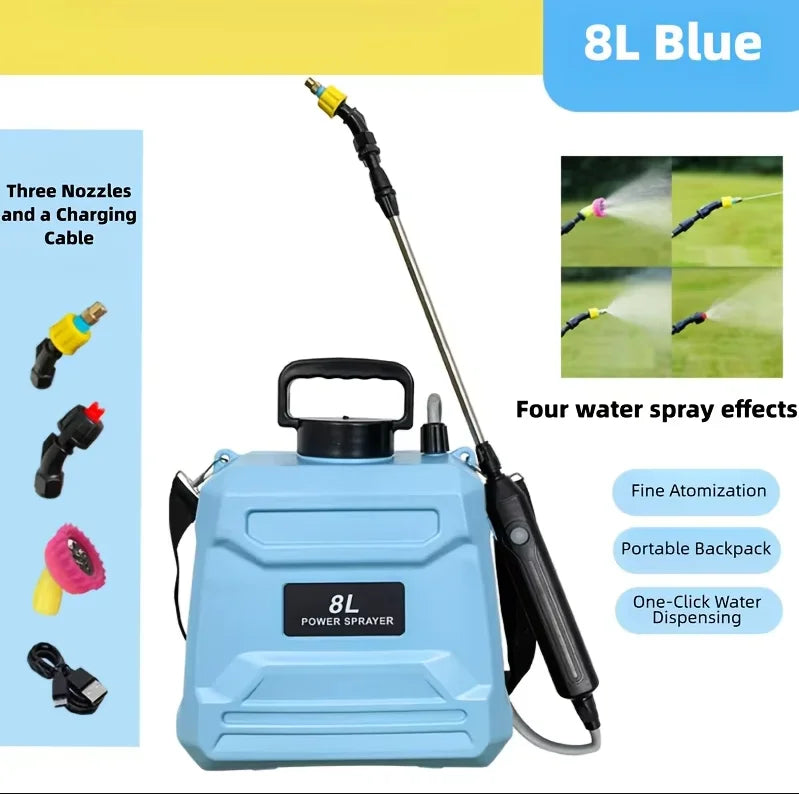 8L USB Rechargeable Battery Powered Backpack Garden Sprayer Electric Garden Sprayer QXL Orange