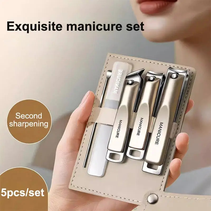 Professional Nail Clipper Set 5 & 10 Pc | Stainless Steel Kit Manicure Tool Kit QXL