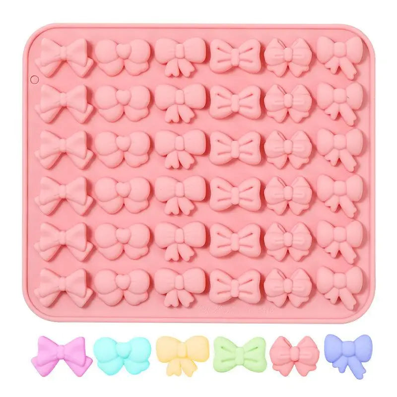 36-Cavity Bow Silicone Mold – 6 Shapes Chocolate & Fondant Silicone Baking Mold QXL Default Title