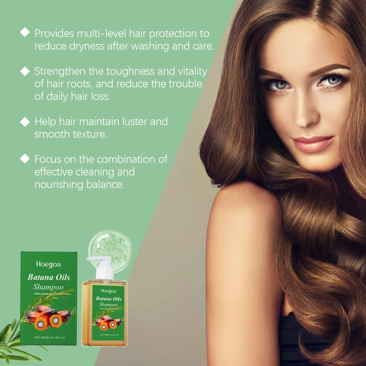 HOEGOA Batana Oil Shampoo – Strengthen & Nourish All Hair Hair Care Shampoo QXL