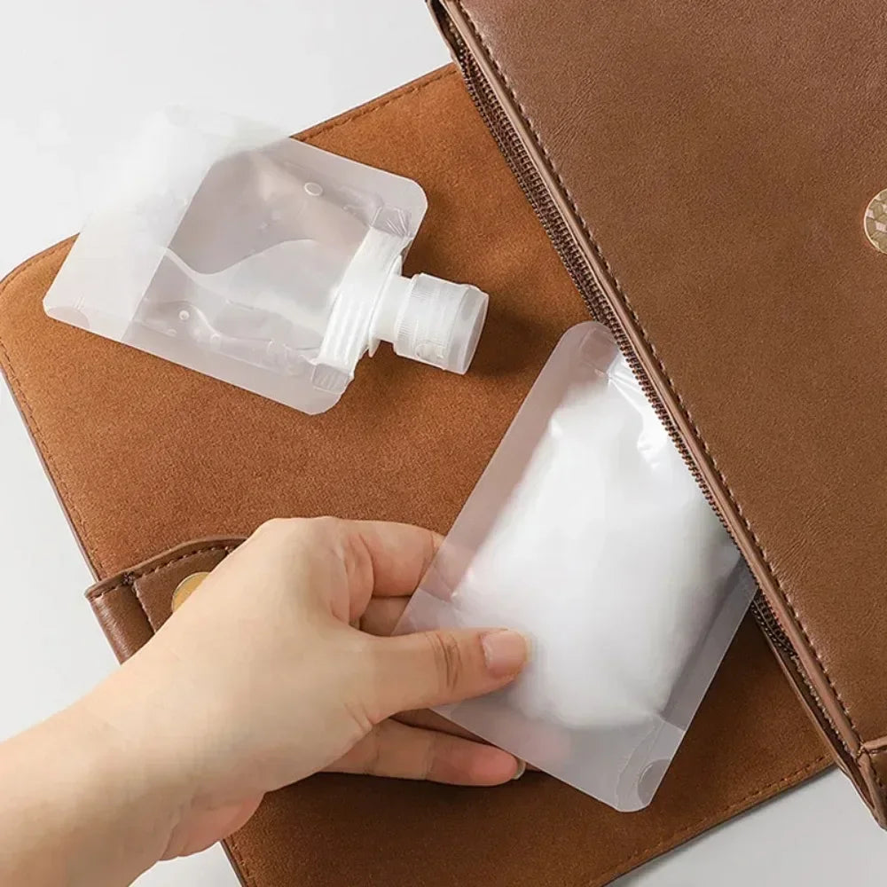 5-Pack Refillable Travel Squeeze Pouches | 30/50/100ml Travel Squeeze Pouches QXL
