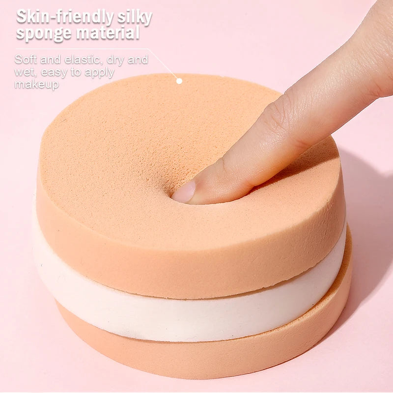 Round Foundation Sponge Puff Set – Wet & Dry Makeup Tool Makeup Sponge Puff QXL