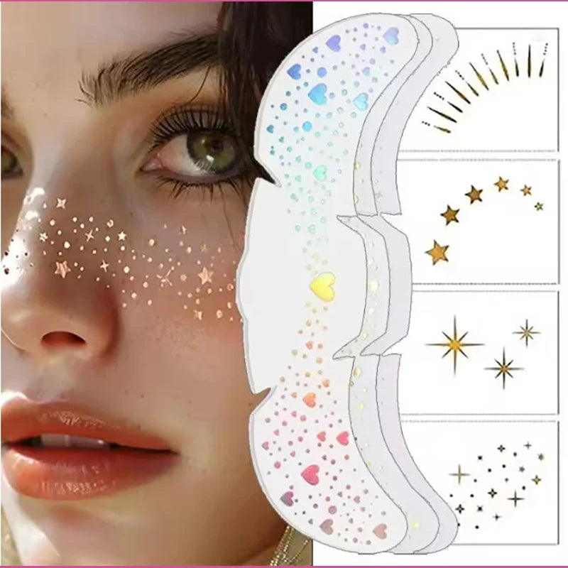 Metallic Freckle Temporary Tattoo Stickers | Gold & Silver 5-Pack Temporary Tattoo Stickers QXL