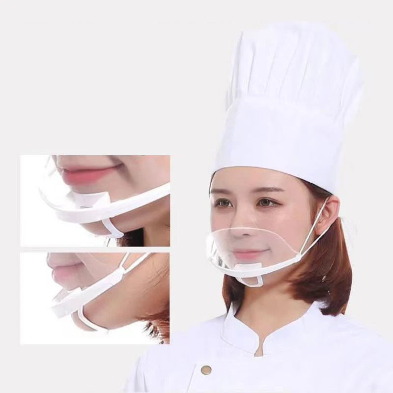 20-Pack Clear Transparent Catering Face Masks | Anti-Splash Catering Face Mask QXL