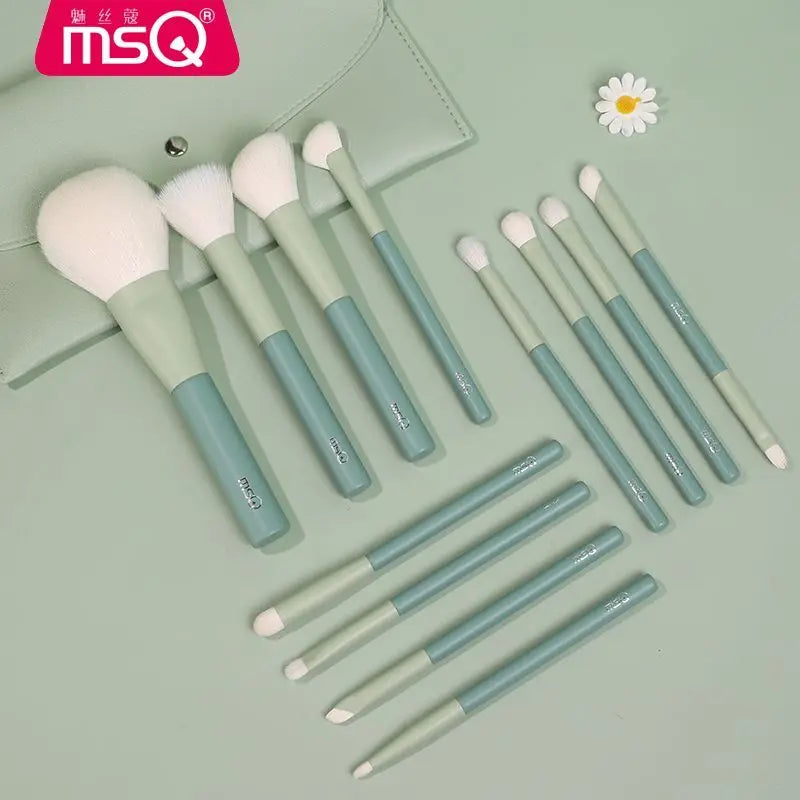 MSQ 12-Piece Ultra-Soft Makeup Brush Set | Powder & Eyeshadow Makeup Brush Set QXL