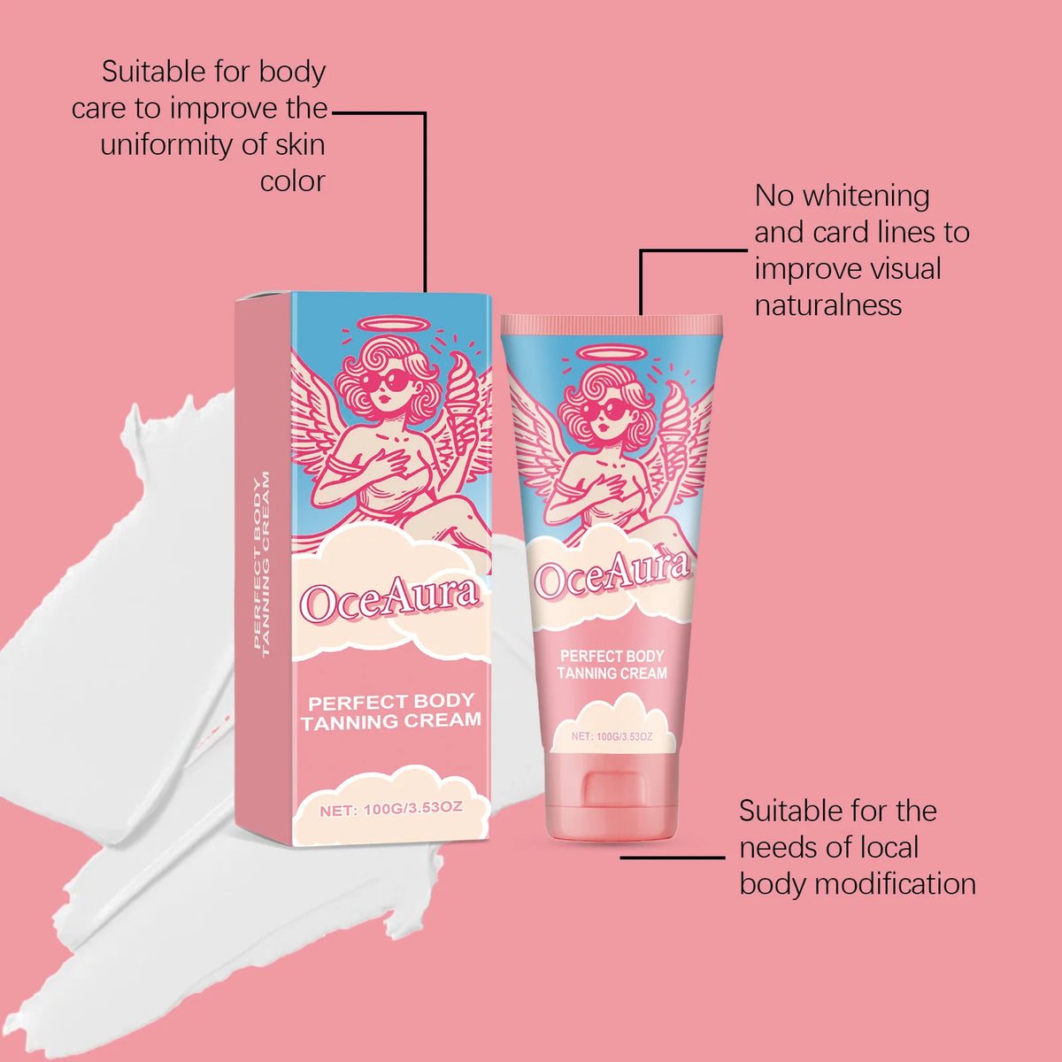 OceAura Self Tanner Bronzing Cream | Sunless Tan 100ml Self Tanning Cream QXL