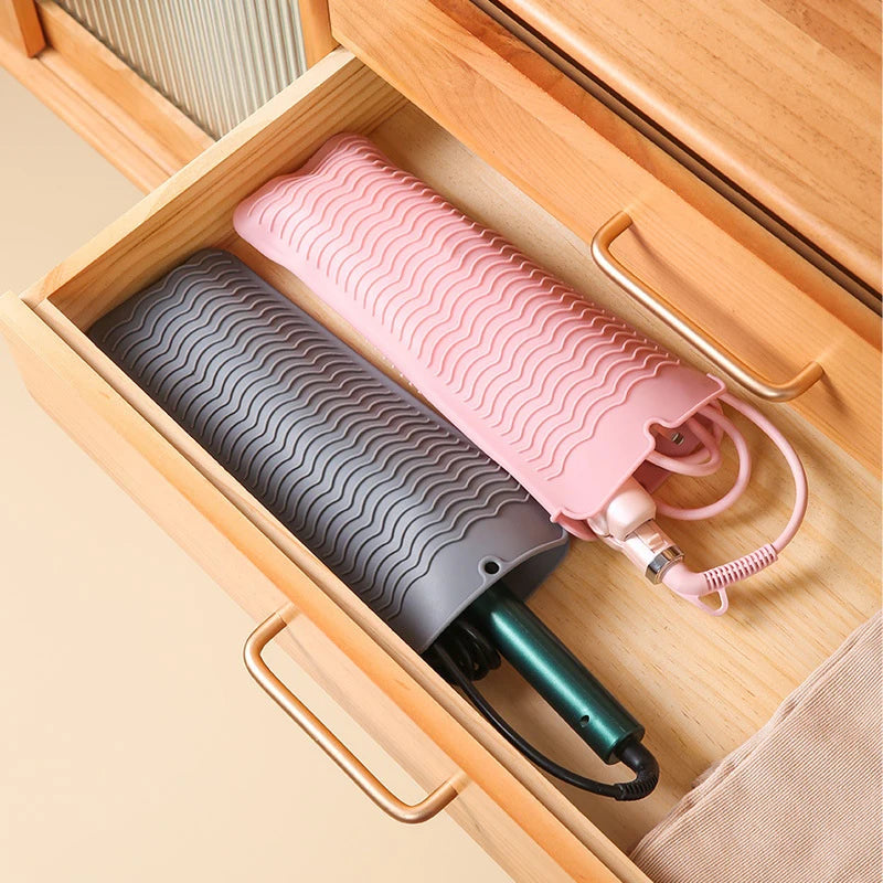 Silicone Curling Iron Cover & Heat-Resistant Styling Mat Hair Tool Accessory QXL