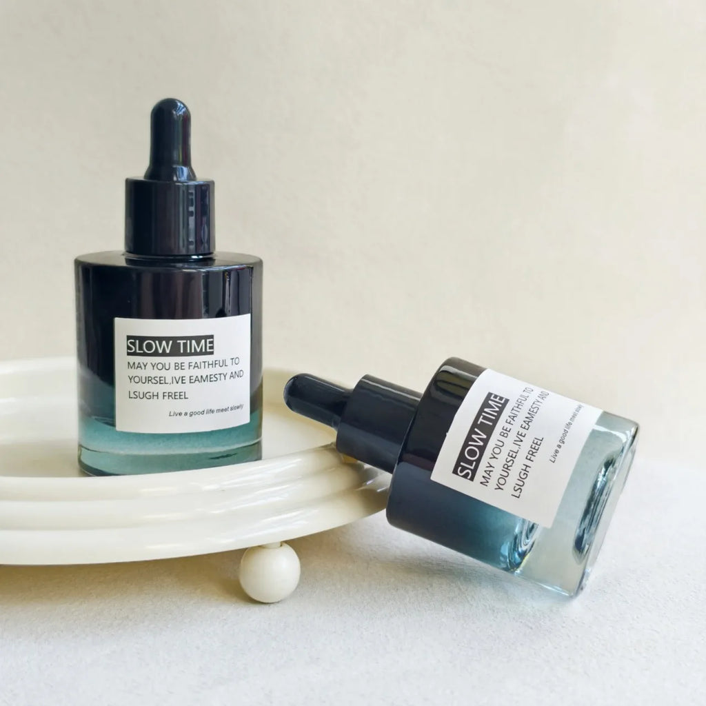 Gradient Teal Glass Dropper Bottle 30ml 50ml | Refillable Serum Vial Glass Dropper Bottle QXL