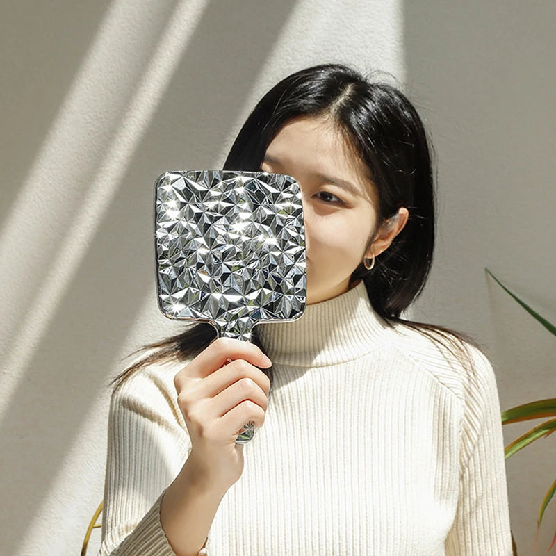 Square Handheld Makeup Mirror – HD Glass Portable Travel Mirror Handheld Makeup Mirror QXL