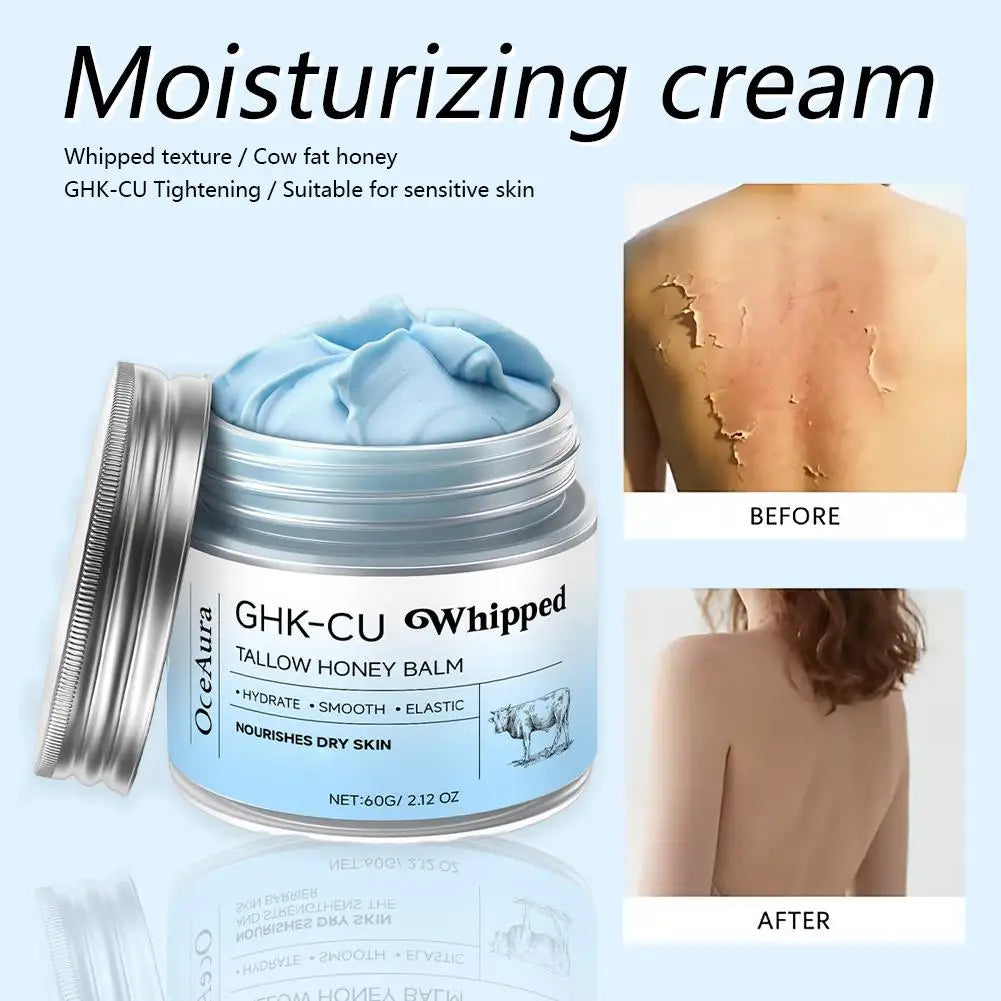 OCEAURA GHK-CU Whipped Tallow Honey Balm 60g | Skin Moisturizer Skin Moisturizer Balm QXL