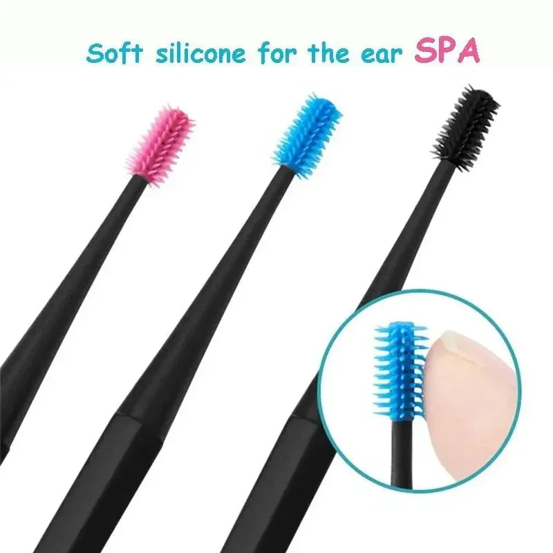 5-Pack Soft Silicone Ear Picks | Double-Ended Spiral Tips Ear Cleaning Tool QXL
