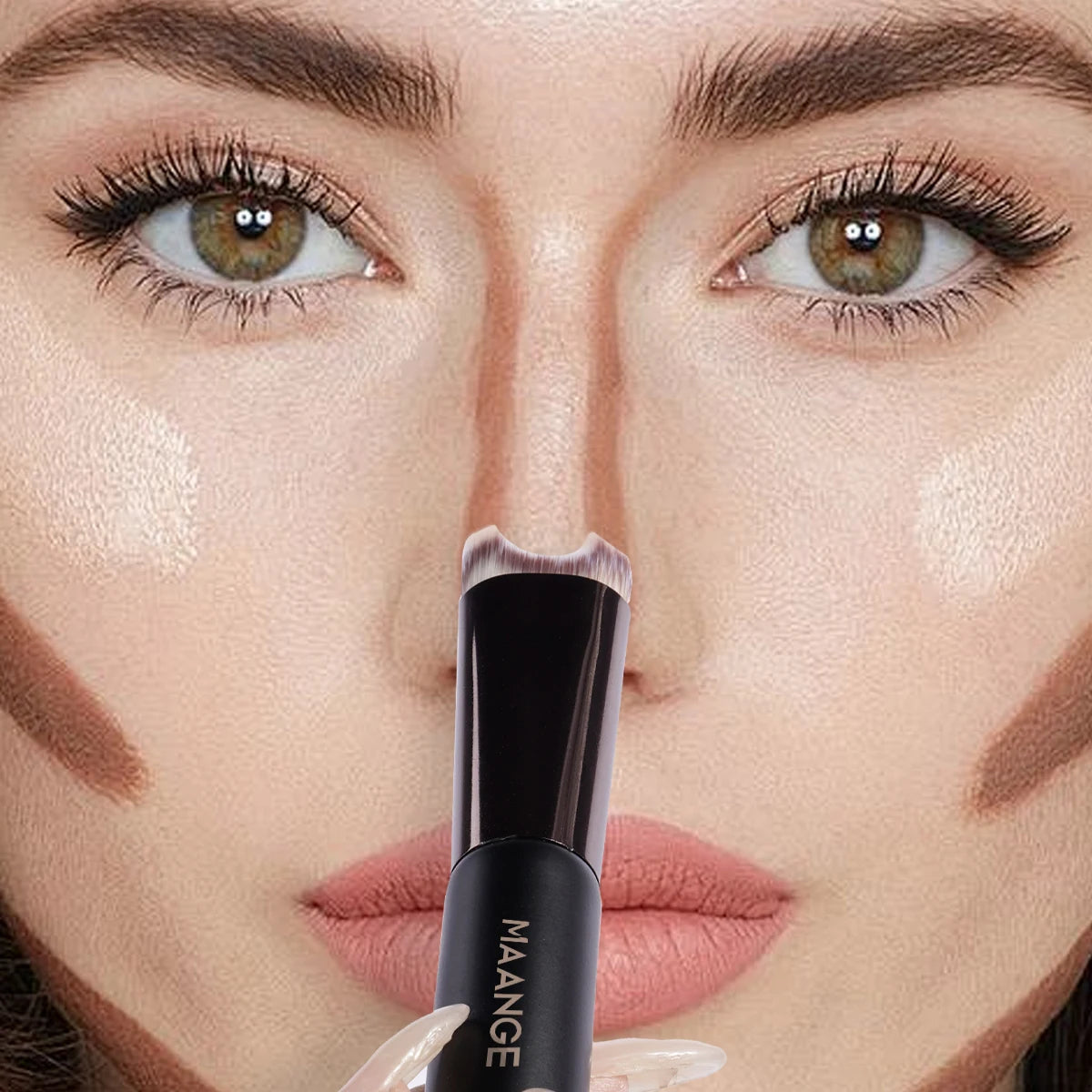 Double-Ended U-Shape Nose Contour & Highlight Makeup Brush Contour Makeup Brush QXL