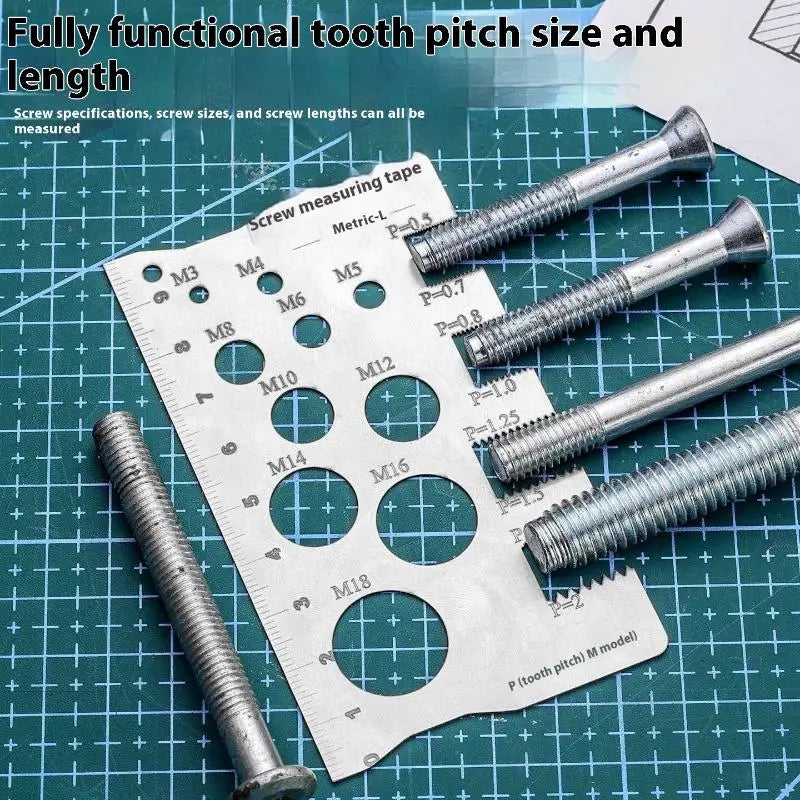 Metric Thread Pitch Gauge | Stainless Steel Bolt & Screw Tool Thread Pitch Gauge QXL
