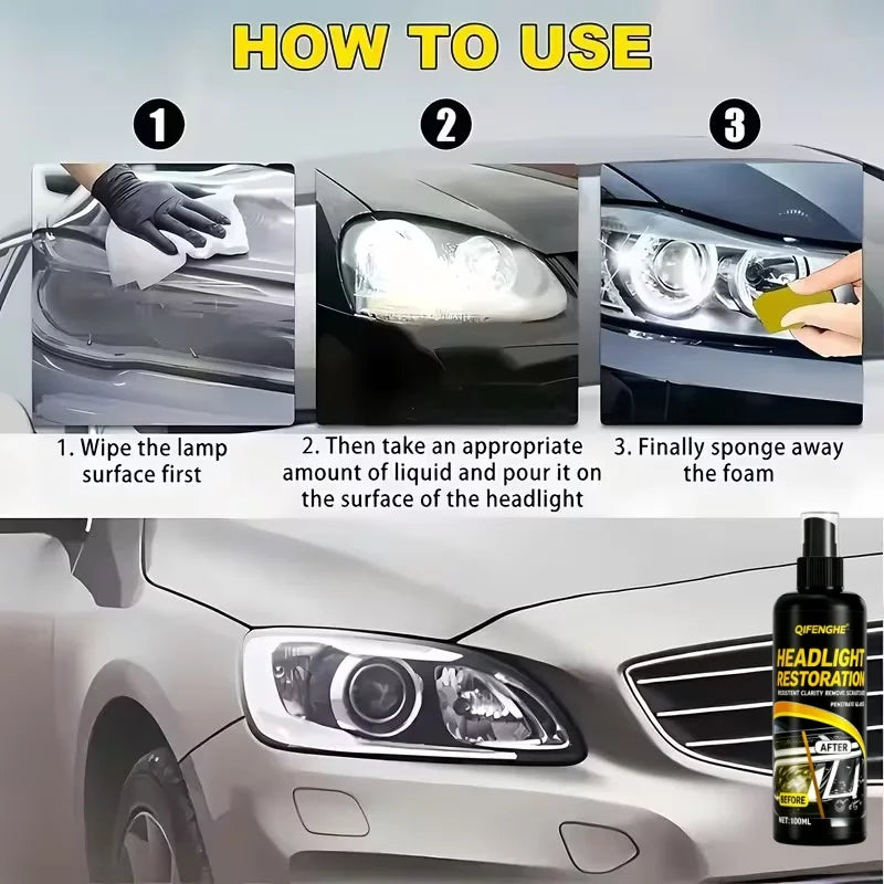 Headlight Restoration Spray | Clear & Protect Lenses Fast Headlight Restoration Spray QXL