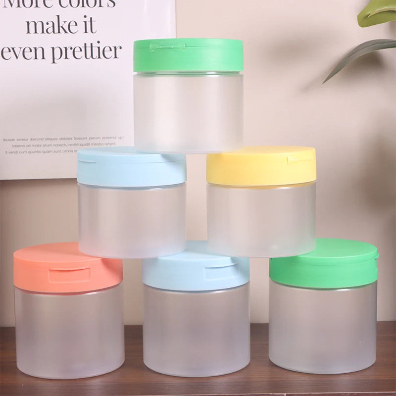 Flip-Lid Cosmetic Jar 250–350ml | Refillable Travel Container Cosmetic Storage Jar QXL