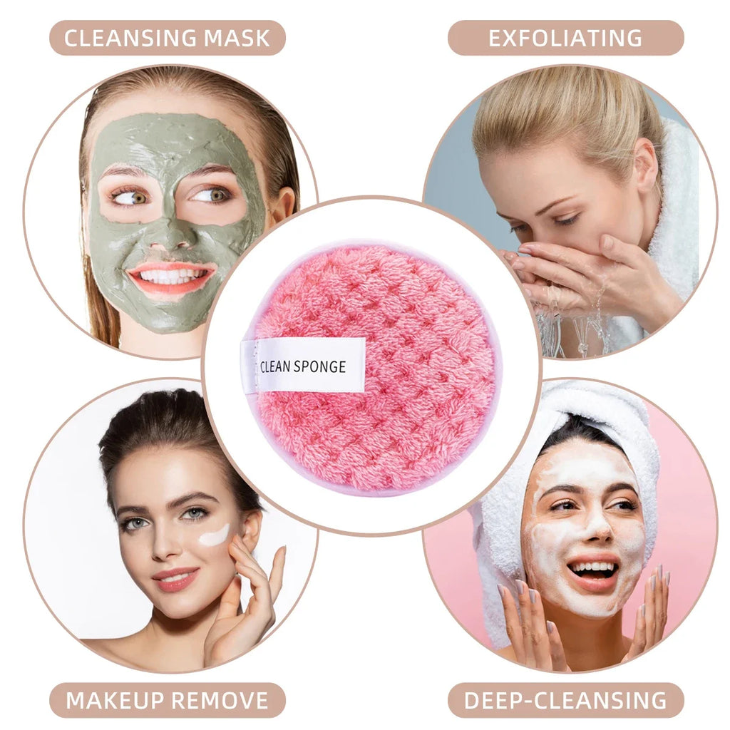 4-Pack Washable Microfiber Makeup Remover Pads & Cloths Makeup Remover Pads QXL