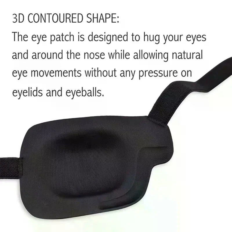 3D Foam Concave Eye Patch | Adjustable Black Eyeshade Eye Patch QXL