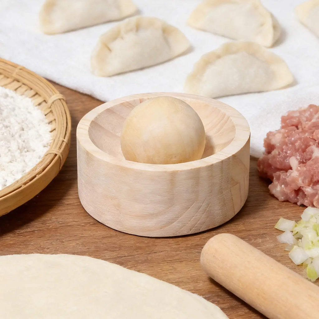 Wooden Dumpling Press Tool | Natural Pine Dough Skin Maker Dumpling Press Tool QXL
