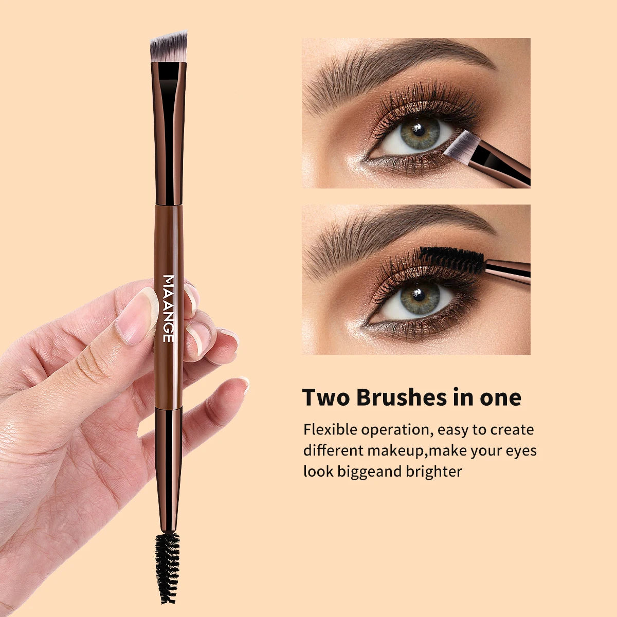 MAANGE 9-Pc Double-Ended Makeup Brush Set | Face & Eye Makeup Brush Set QXL
