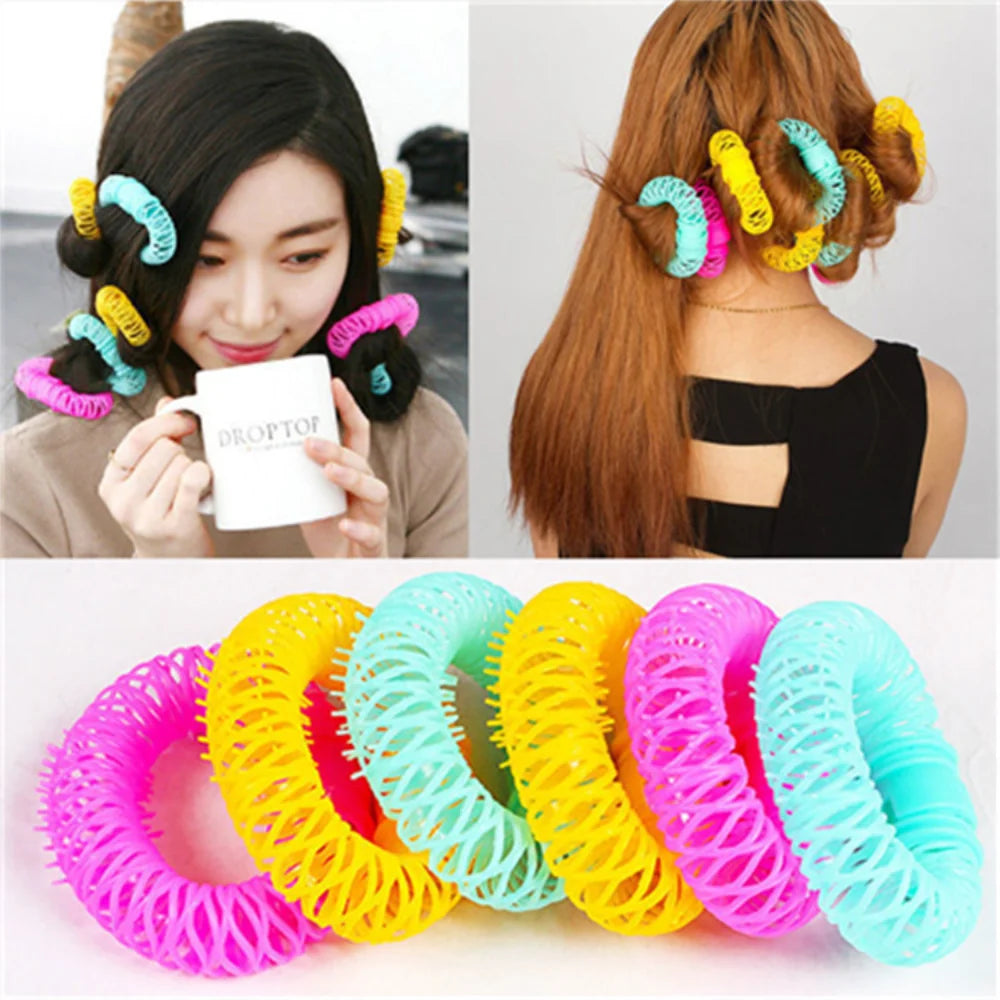 No-Heat Hair Rollers | Bendy Spiral Curl DIY Styling Kit Heatless Hair Rollers QXL