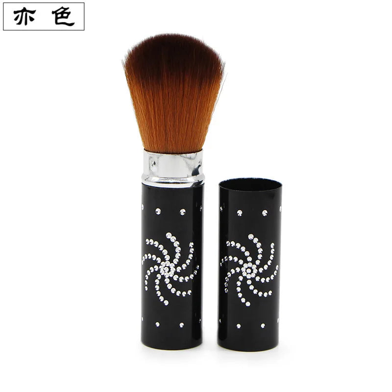 Telescopic Diamond Powder Blush Brush | Soft Fiber Bristles Powder Blush Brush QXL black